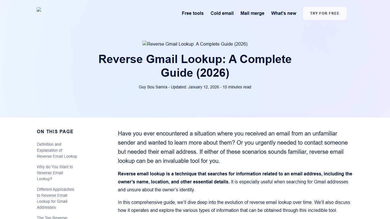 Reverse Gmail Lookup: A Complete Guide (2026)