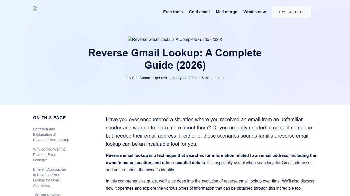 Reverse Gmail Lookup: A Complete Guide (2026)